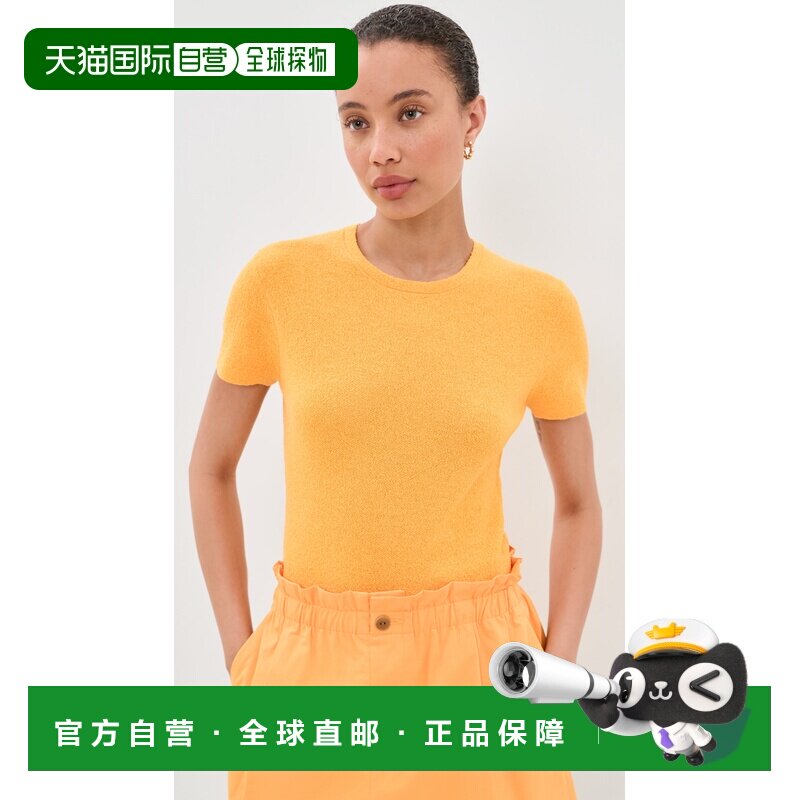 1h可退 美国直邮VINCE 女士 织物短袖水手领套头衫上衣  舒适时尚