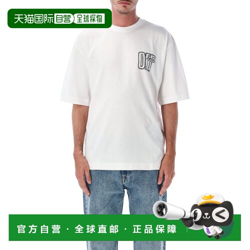 香港直邮off-white 男士 MOTION SKATE 箭号T恤(米白色) OMAA120F