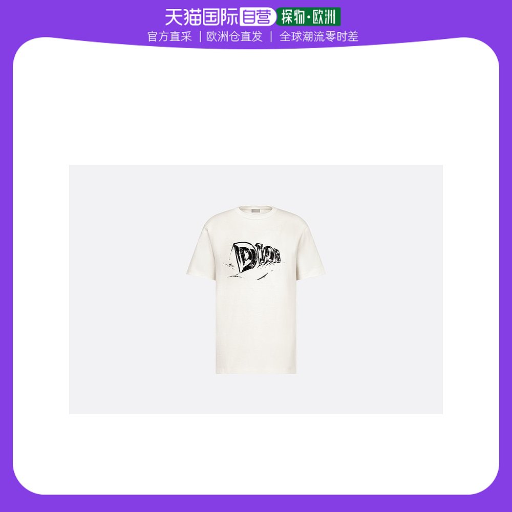 欧洲直邮Dior迪奥时尚T恤宽松版型短袖夏季设计感圆领字母logo