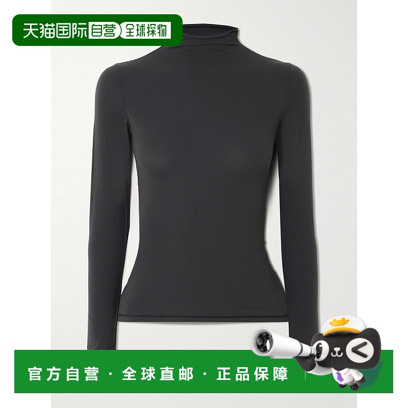1h可退 香港直邮SKIMS 女士 Onyx 弹性针织高领上衣 LSLST9050WON