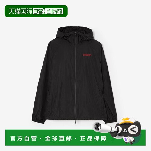 自营欧洲直邮Burberry博柏利 Clapton女士黑色尼龙连帽夹克外套