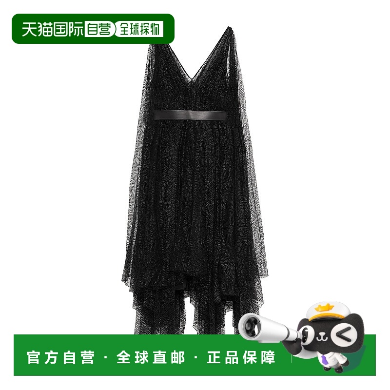 1h可退 香港直邮Moschino 莫斯奇诺 女士 中长连衣裙 black黑色