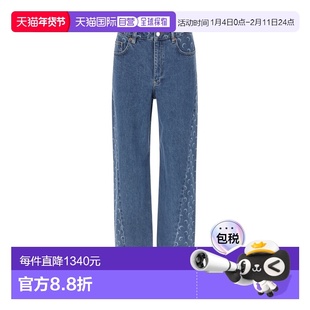 1h可退 香港直邮Marine Serre 直筒牛仔裤 WPA169ACDEN0002BL