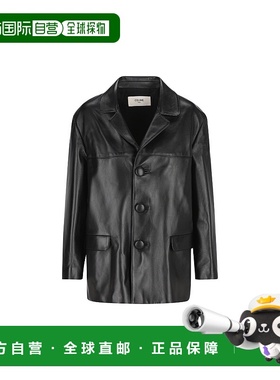 1h可退 香港直邮Celine 思琳 女士 翻领长袖皮夹克 RV0A1583C
