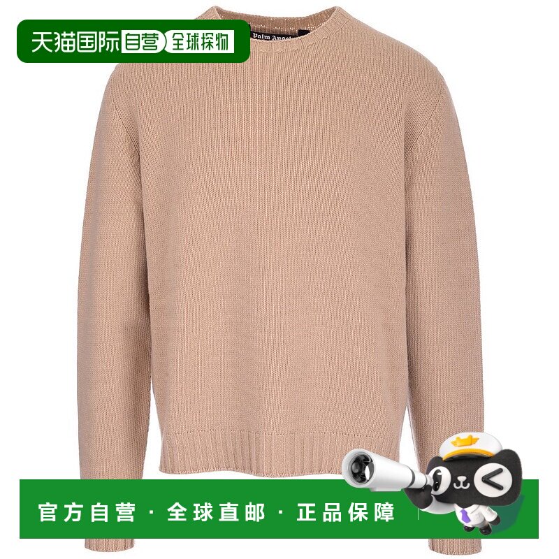 1h可退 香港直邮Palm Angels 棕榈天使 男士 驼色 Curved 毛衣 PM
