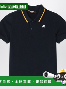香港直邮k way 男童 Jude 蓝色棉质凸纹布Polo衫童装 K6126MWBCOK