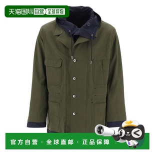 1h可退 香港直邮Sacai 男士 REVERSIBILE 军绿棉质尼龙夹克 24033