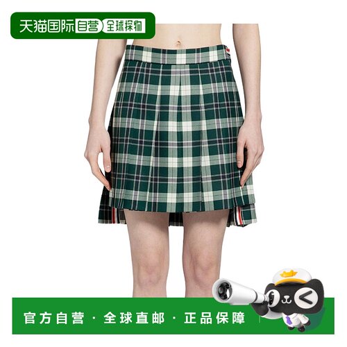 1h可退 香港直邮Thom Browne 汤姆 布朗 女士 格纹迷你半身裙 FGC