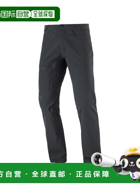 自营欧洲直邮Salomon Wayfarer男士黑色聚酰胺可调节腰围长裤