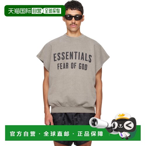 香港直邮essentials fear of god 男士 灰色 Relaxed Fleece Cuto