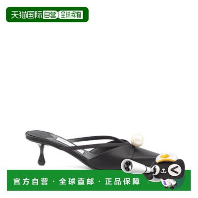 1h可退 香港直邮Jimmy Choo 周仰杰 女士 黑色凉鞋 SANAMULE50AOD