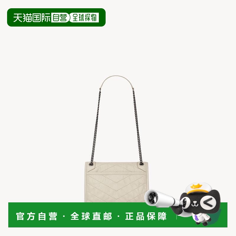 自营欧洲直邮YSL圣罗兰 NIKI系列女士复古白牛皮革单肩包新款