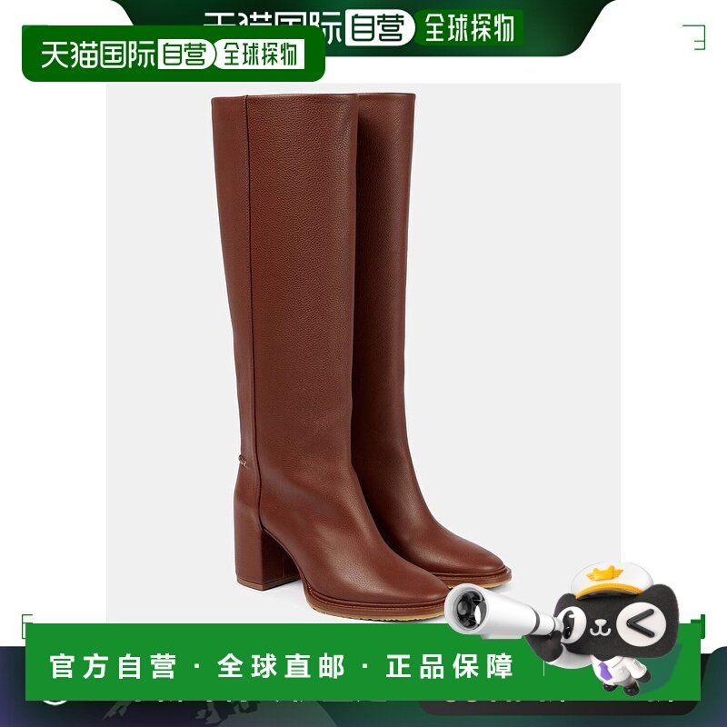1h可退 香港直邮Chloe 蔻依 女士 Edith 皮质及膝靴子 brown棕色