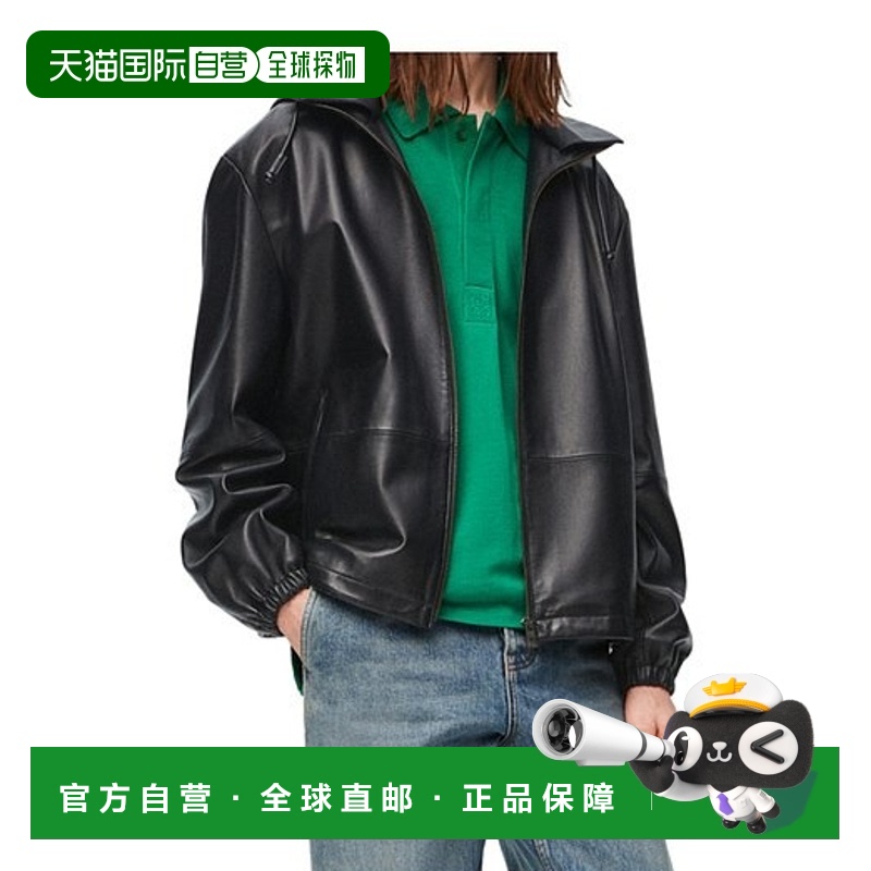 香港直邮Loewe 连帽拉链皮夹克 H526Y34L18
