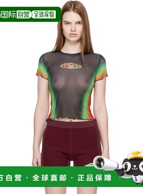 1h可退 香港直邮Casablanca 女士 黑色 Scallop Short Sleeve Pri