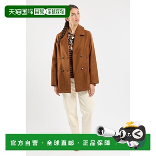 自营欧洲直邮Armor Deauville女士棕色羊毛双排扣大衣 Lux