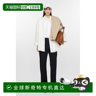 氨綸 歐洲直郵Acne SS25女士海軍藍粘膠纖維 滌綸休閑褲 Studios