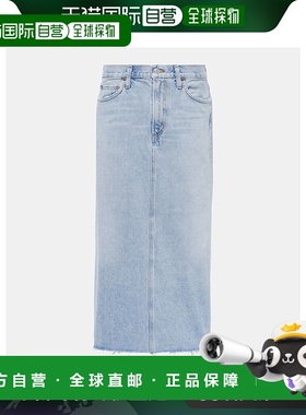 1h可退 香港直邮AGOLDE 女士 Della 牛仔中长半身裙 blue蓝色 舒