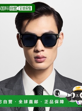 自营欧洲直邮LV路易威登 Confidence系列男士黑色醋酸纤维方形太