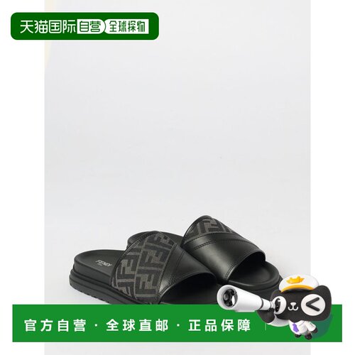 1h可退 欧洲直邮FENDI 男士拖鞋 7X1674AF5TF1OOG CO 黑色 Two-to