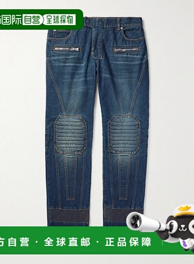 1h可退 香港直邮Balmain 巴尔曼 男士 直筒骑士牛仔裤 DH0MI090DD