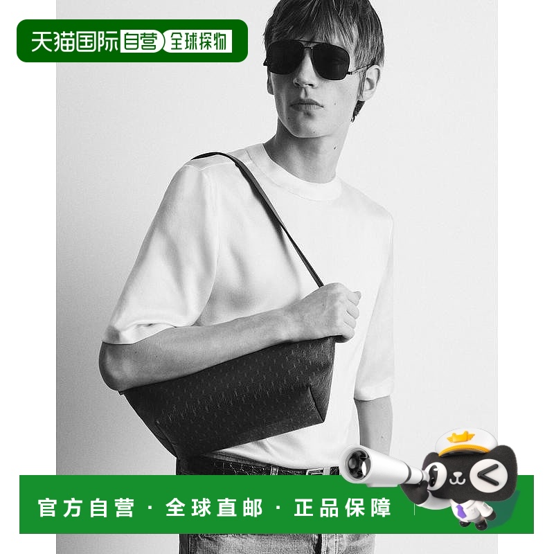 自营欧洲直邮YSL圣罗兰 男士板栗棕牛皮革单肩包
