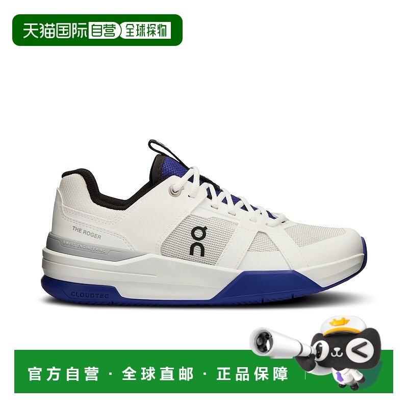 自营欧洲直邮On昂跑THE ROGER系列白色/靛蓝色再生聚酯运动鞋 男