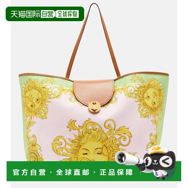 香港直邮versace 范思哲 女士 大号印花帆布手提包