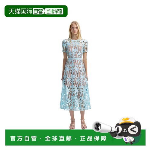 香港直邮Self-Portrait 蕾丝中长连衣裙 RS24181M 【付后1h可退】