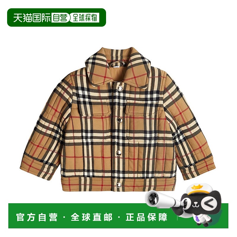 香港直邮Burberry 巴宝莉 婴儿 格纹夹克童装 beige米色 舒适时尚