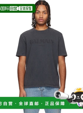 香港直邮Balmain 巴尔曼 男士 灰色 Vintage Embroidered T 恤 FH