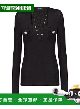 香港直邮Balmain 长袖系带女装上衣 FF1GD019JC55
