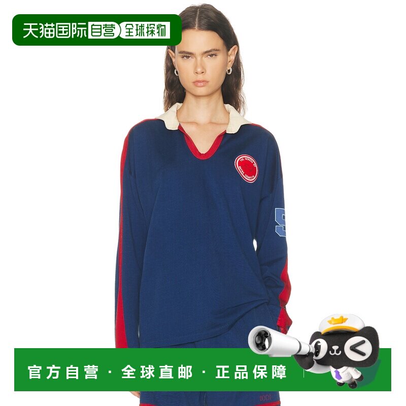 1h可退 美国直邮Bode 女士 Lakewood Polo衫 MRS26CS002 blue蓝色