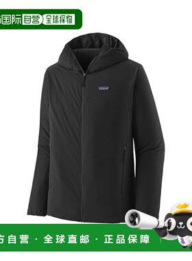 自营欧洲直邮Patagonia Nano-Air Light Hybrid男士黑色连帽羽绒