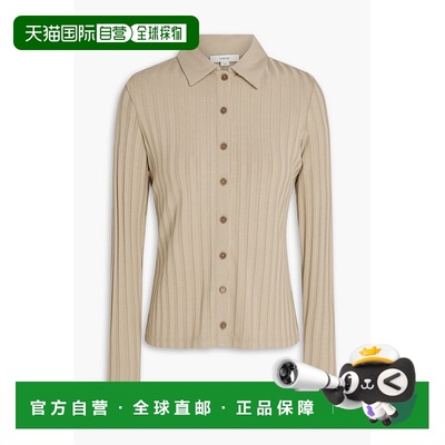 香港直邮VINCE 女士 罗纹莫代尔混纺针织衬衫 V110384696