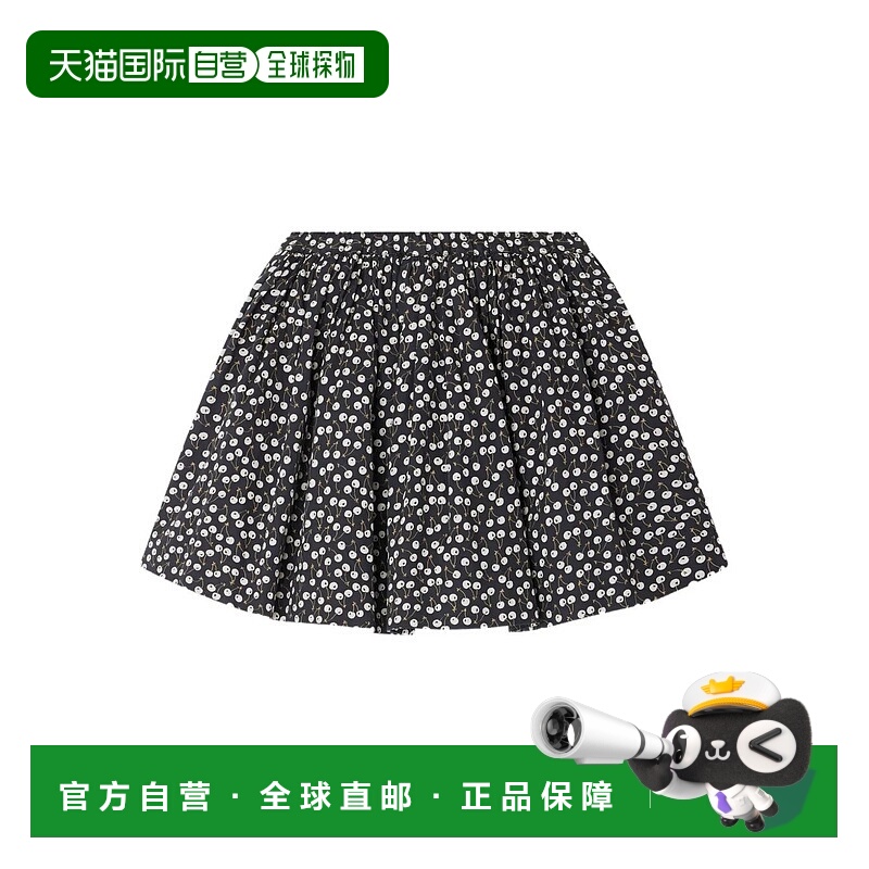 1h可退 香港直邮Bonpoint 女童 SUZON 樱桃红印花松紧带束腰半身