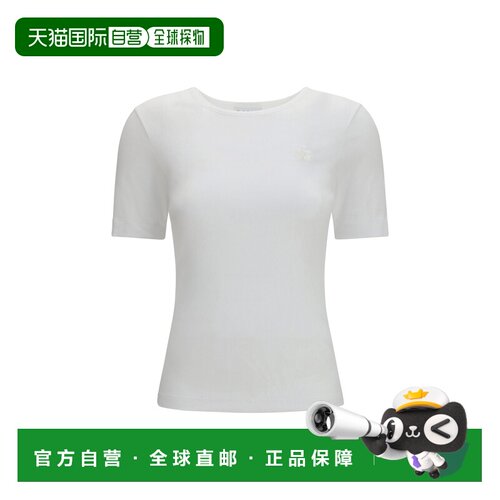 香港直邮GANNI 甘尼 女士 罗纹棉质T恤 A1050182151