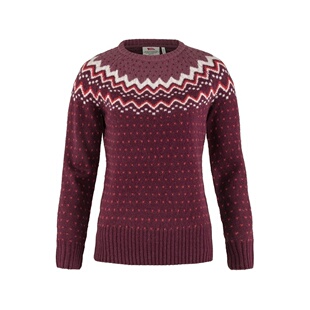 Övik女士深石榴红羊毛提花针织毛 自营欧洲直邮Fjallraven北极狐