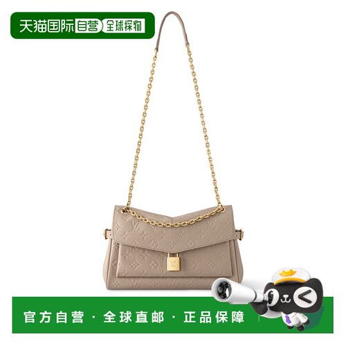 自营1h可退 欧洲直邮LV/路易威登 Anytime Flap Bag女士鸽子灰牛