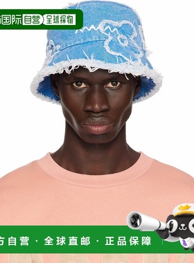 1h可退 香港直邮Marni 玛尼 男士 蓝色 Patched Denim 渔夫帽 CLZ