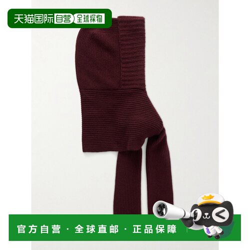 香港直邮YVES SALOMON 女士 Hooded 罗纹羊毛羊绒混纺围脖 25WAA5
