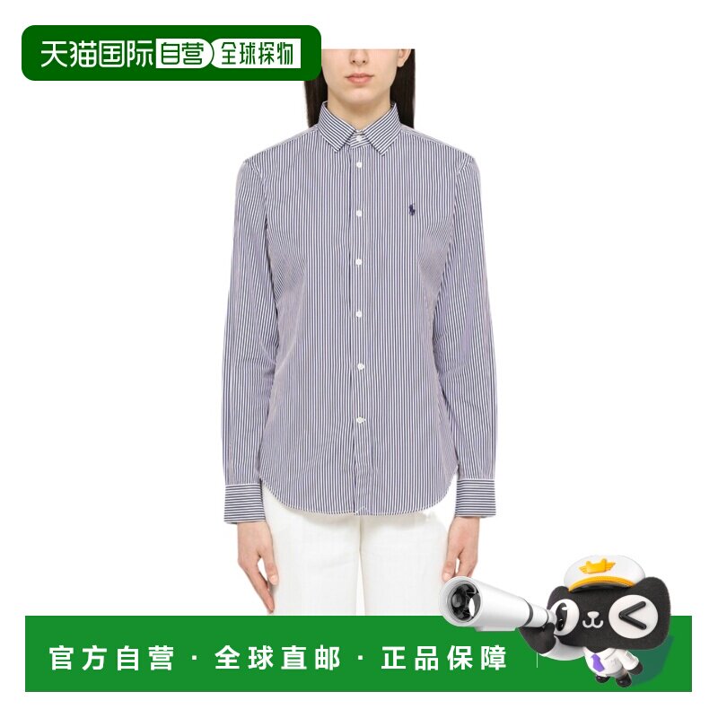 1h可退 香港直邮polo ralph lauren 条纹衬衫 Women crov长袖