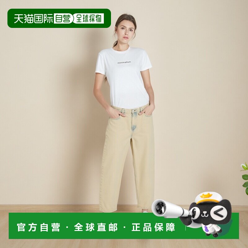 自营欧洲直邮Carhartt Wip 女士米色低腰裤休闲裤棉牛仔裤直筒裤