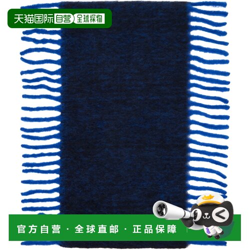 香港直邮Burberry 巴宝莉 男士 蓝色 Alpaca Wool Blend Happy 围