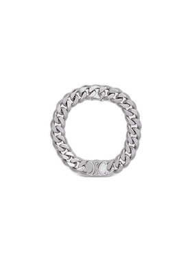 欧洲直邮CELINE(思琳) 男士TRIOMPHE GOURMETTE铑银色饰面黄铜手