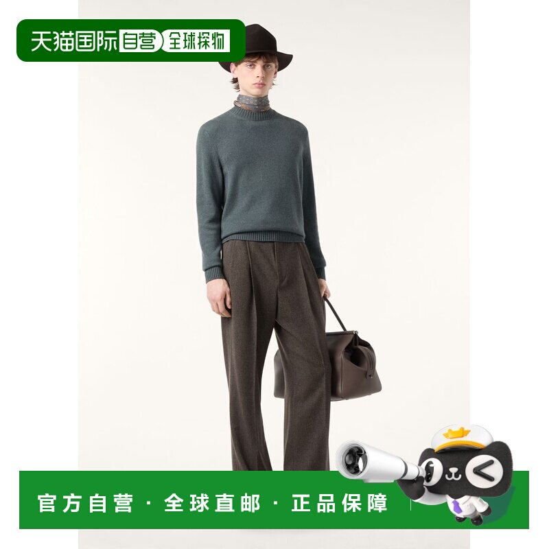 自营欧洲直邮Loro Piana 男士蓝色羊绒毛衣针织