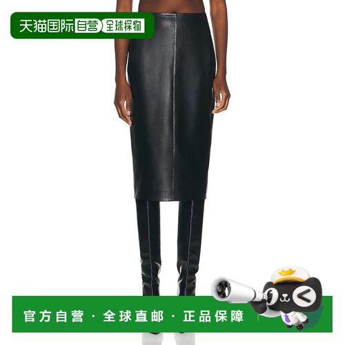1h可退 香港直邮Alaia 女士 皮革铅笔半身裙 9J05065C120长裙