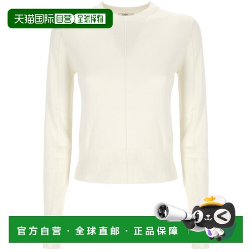 香港直邮CHLOÉ 女士针织衫 C24AMP04660107 AW2024 白色 长袖针织