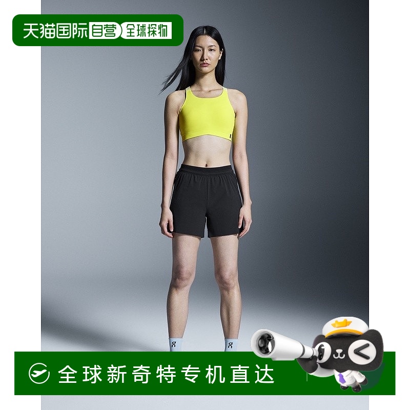 欧洲直邮On昂跑 Performance系列女士黑色再生聚酰胺反光标识短裤