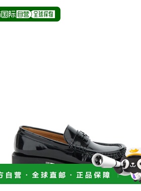 香港直邮GANNI 甘尼 女士 蝴蝶徽标漆皮一脚蹬乐福鞋 S2635